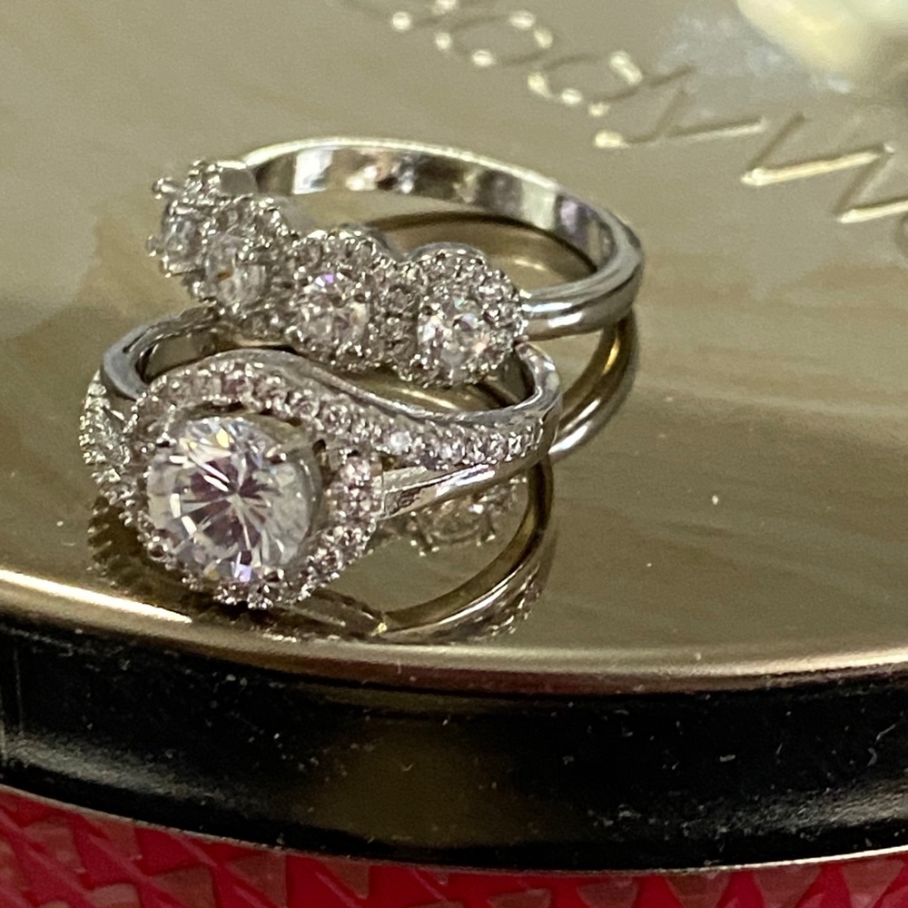 925 Sterling silver ring and band - Picture 2 of 4